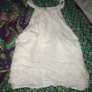 Urban outfitters halter neck eyelet lace tank